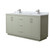 Wyndham WCF111166DLGCMUNSMXX Icon 66 Inch Double Bathroom Vanity in Light Green, White Carrara Marble Countertop, Undermount Square Sinks, Brushed Nickel Trim