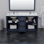 Wyndham WCF111166DBNC2UNSM58 Icon 66 Inch Double Bathroom Vanity in Dark Blue, Carrara Cultured Marble Countertop, Undermount Square Sinks, Brushed Nickel Trim, 58 Inch Mirror