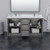 Wyndham WCF111166DGBC2UNSM58 Icon 66 Inch Double Bathroom Vanity in Dark Gray, Carrara Cultured Marble Countertop, Undermount Square Sinks, Matte Black Trim, 58 Inch Mirror