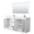 Wyndham WCF111166DWHC2UNSM58 Icon 66 Inch Double Bathroom Vanity in White, Carrara Cultured Marble Countertop, Undermount Square Sinks, Brushed Nickel Trim, 58 Inch Mirror