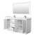 Wyndham WCF111166DWHWCUNSM58 Icon 66 Inch Double Bathroom Vanity in White, White Cultured Marble Countertop, Undermount Square Sinks, Brushed Nickel Trim, 58 Inch Mirror