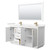 Wyndham WCF111166DWZC2UNSM58 Icon 66 Inch Double Bathroom Vanity in White, Carrara Cultured Marble Countertop, Undermount Square Sinks, Satin Bronze Trim, 58 Inch Mirror