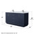 Wyndham WCF111166DBNCMUNSM58 Icon 66 Inch Double Bathroom Vanity in Dark Blue, White Carrara Marble Countertop, Undermount Square Sinks, Brushed Nickel Trim, 58 Inch Mirror
