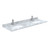 Wyndham WCF111166DLGCMUNSM58 Icon 66 Inch Double Bathroom Vanity in Light Green, White Carrara Marble Countertop, Undermount Square Sinks, Brushed Nickel Trim, 58 Inch Mirror