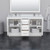 Wyndham WCF111166DWHCMUNSM58 Icon 66 Inch Double Bathroom Vanity in White, White Carrara Marble Countertop, Undermount Square Sinks, Brushed Nickel Trim, 58 Inch Mirror