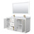 Wyndham WCF111166DWZCMUNSM58 Icon 66 Inch Double Bathroom Vanity in White, White Carrara Marble Countertop, Undermount Square Sinks, Satin Bronze Trim, 58 Inch Mirror