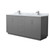 Wyndham WCF111172DKGCMUNSMXX Icon 72 Inch Double Bathroom Vanity in Dark Gray, White Carrara Marble Countertop, Undermount Square Sinks, Brushed Nickel Trim