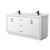 Wyndham WCF111172DWBCMUNSMXX Icon 72 Inch Double Bathroom Vanity in White, White Carrara Marble Countertop, Undermount Square Sinks, Matte Black Trim