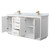 Wyndham WCF111172DWZCMUNSMXX Icon 72 Inch Double Bathroom Vanity in White, White Carrara Marble Countertop, Undermount Square Sinks, Satin Bronze Trim