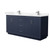 Wyndham WCF111172DBNC2UNSMXX Icon 72 Inch Double Bathroom Vanity in Dark Blue, Carrara Cultured Marble Countertop, Undermount Square Sinks, Brushed Nickel Trim