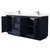 Wyndham WCF111172DBNC2UNSMXX Icon 72 Inch Double Bathroom Vanity in Dark Blue, Carrara Cultured Marble Countertop, Undermount Square Sinks, Brushed Nickel Trim
