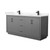 Wyndham WCF111172DGBC2UNSMXX Icon 72 Inch Double Bathroom Vanity in Dark Gray, Carrara Cultured Marble Countertop, Undermount Square Sinks, Matte Black Trim