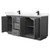 Wyndham WCF111172DGBC2UNSMXX Icon 72 Inch Double Bathroom Vanity in Dark Gray, Carrara Cultured Marble Countertop, Undermount Square Sinks, Matte Black Trim