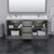 Wyndham WCF111172DGBC2UNSMXX Icon 72 Inch Double Bathroom Vanity in Dark Gray, Carrara Cultured Marble Countertop, Undermount Square Sinks, Matte Black Trim