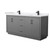 Wyndham WCF111172DGBWCUNSMXX Icon 72 Inch Double Bathroom Vanity in Dark Gray, White Cultured Marble Countertop, Undermount Square Sinks, Matte Black Trim