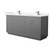 Wyndham WCF111172DKGC2UNSMXX Icon 72 Inch Double Bathroom Vanity in Dark Gray, Carrara Cultured Marble Countertop, Undermount Square Sinks, Brushed Nickel Trim