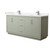 Wyndham WCF111172DLGC2UNSMXX Icon 72 Inch Double Bathroom Vanity in Light Green, Carrara Cultured Marble Countertop, Undermount Square Sinks, Brushed Nickel Trim