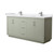 Wyndham WCF111172DLGWCUNSMXX Icon 72 Inch Double Bathroom Vanity in Light Green, White Cultured Marble Countertop, Undermount Square Sinks, Brushed Nickel Trim
