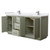 Wyndham WCF111172DLGWCUNSMXX Icon 72 Inch Double Bathroom Vanity in Light Green, White Cultured Marble Countertop, Undermount Square Sinks, Brushed Nickel Trim