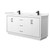 Wyndham WCF111172DWBC2UNSMXX Icon 72 Inch Double Bathroom Vanity in White, Carrara Cultured Marble Countertop, Undermount Square Sinks, Matte Black Trim