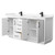 Wyndham WCF111172DWBC2UNSMXX Icon 72 Inch Double Bathroom Vanity in White, Carrara Cultured Marble Countertop, Undermount Square Sinks, Matte Black Trim