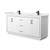 Wyndham WCF111172DWBWCUNSMXX Icon 72 Inch Double Bathroom Vanity in White, White Cultured Marble Countertop, Undermount Square Sinks, Matte Black Trim