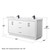 Wyndham WCF111172DWBWCUNSMXX Icon 72 Inch Double Bathroom Vanity in White, White Cultured Marble Countertop, Undermount Square Sinks, Matte Black Trim