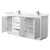 Wyndham WCF111172DWHC2UNSMXX Icon 72 Inch Double Bathroom Vanity in White, Carrara Cultured Marble Countertop, Undermount Square Sinks, Brushed Nickel Trim