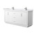 Wyndham WCF111172DWHWCUNSMXX Icon 72 Inch Double Bathroom Vanity in White, White Cultured Marble Countertop, Undermount Square Sinks, Brushed Nickel Trim