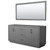 Wyndham WCF111172DGBCXSXXM70 Icon 72 Inch Double Bathroom Vanity in Dark Gray, No Countertop, No Sink, Matte Black Trim, 70 Inch Mirror