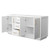 Wyndham WCF111172DWZCXSXXMXX Icon 72 Inch Double Bathroom Vanity in White, No Countertop, No Sink, Satin Bronze Trim
