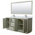 Wyndham WCF111172DLGCMUNSM70 Icon 72 Inch Double Bathroom Vanity in Light Green, White Carrara Marble Countertop, Undermount Square Sinks, Brushed Nickel Trim, 70 Inch Mirror