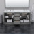 Wyndham WCF111172DGBC2UNSM70 Icon 72 Inch Double Bathroom Vanity in Dark Gray, Carrara Cultured Marble Countertop, Undermount Square Sinks, Matte Black Trim, 70 Inch Mirror