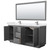 Wyndham WCF111172DKGWCUNSM70 Icon 72 Inch Double Bathroom Vanity in Dark Gray, White Cultured Marble Countertop, Undermount Square Sinks, Brushed Nickel Trim, 70 Inch Mirror