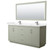 Wyndham WCF111172DLGC2UNSM70 Icon 72 Inch Double Bathroom Vanity in Light Green, Carrara Cultured Marble Countertop, Undermount Square Sinks, Brushed Nickel Trim, 70 Inch Mirror