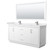 Wyndham WCF111172DWHWCUNSM70 Icon 72 Inch Double Bathroom Vanity in White, White Cultured Marble Countertop, Undermount Square Sinks, Brushed Nickel Trim, 70 Inch Mirror