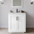 Wyndham WCF292930SWBC2UNSM24 Miranda 30 Inch Single Bathroom Vanity in White, Carrara Cultured Marble Countertop, Undermount Square Sink, Matte Black Trim, 24 Inch Mirror