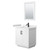 Wyndham WCF292930SWBWCUNSM24 Miranda 30 Inch Single Bathroom Vanity in White, White Cultured Marble Countertop, Undermount Square Sink, Matte Black Trim, 24 Inch Mirror