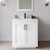 Wyndham WCF292930SWBWCUNSM24 Miranda 30 Inch Single Bathroom Vanity in White, White Cultured Marble Countertop, Undermount Square Sink, Matte Black Trim, 24 Inch Mirror