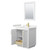 Wyndham WCF292930SWGC2UNSM24 Miranda 30 Inch Single Bathroom Vanity in White, Carrara Cultured Marble Countertop, Undermount Square Sink, Brushed Gold Trim, 24 Inch Mirror