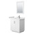 Wyndham WCF292930SWHWCUNSM24 Miranda 30 Inch Single Bathroom Vanity in White, White Cultured Marble Countertop, Undermount Square Sink, Brushed Nickel Trim, 24 Inch Mirror