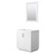 Wyndham WCF292930SWHCXSXXM24 Miranda 30 Inch Single Bathroom Vanity in White, No Countertop, No Sink, Brushed Nickel Trim, 24 Inch Mirror