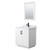 Wyndham WCF292930SWBCMUNSM24 Miranda 30 Inch Single Bathroom Vanity in White, White Carrara Marble Countertop, Undermount Square Sink, Matte Black Trim, 24 Inch Mirror