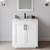 Wyndham WCF292930SWBCMUNSM24 Miranda 30 Inch Single Bathroom Vanity in White, White Carrara Marble Countertop, Undermount Square Sink, Matte Black Trim, 24 Inch Mirror