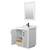 Wyndham WCF292930SWBCMUNSM24 Miranda 30 Inch Single Bathroom Vanity in White, White Carrara Marble Countertop, Undermount Square Sink, Matte Black Trim, 24 Inch Mirror