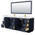 Wyndham WCF292984DBLC2UNSM70 Miranda 84 Inch Double Bathroom Vanity in Dark Blue, Carrara Cultured Marble Countertop, Undermount Square Sinks, Brushed Gold Trim, 70 Inch Mirror