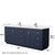 Wyndham WCF292984DBNC2UNSM70 Miranda 84 Inch Double Bathroom Vanity in Dark Blue, Carrara Cultured Marble Countertop, Undermount Square Sinks, Brushed Nickel Trim, 70 Inch Mirror