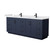 Wyndham WCF292984DBBWCUNSMXX Miranda 84 Inch Double Bathroom Vanity in Dark Blue, White Cultured Marble Countertop, Undermount Square Sinks, Matte Black Trim