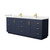 Wyndham WCF292984DBLC2UNSMXX Miranda 84 Inch Double Bathroom Vanity in Dark Blue, Carrara Cultured Marble Countertop, Undermount Square Sinks, Brushed Gold Trim