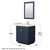 Wyndham WCF292930SBLWCUNSM24 Miranda 30 Inch Single Bathroom Vanity in Dark Blue, White Cultured Marble Countertop, Undermount Square Sink, Brushed Gold Trim, 24 Inch Mirror